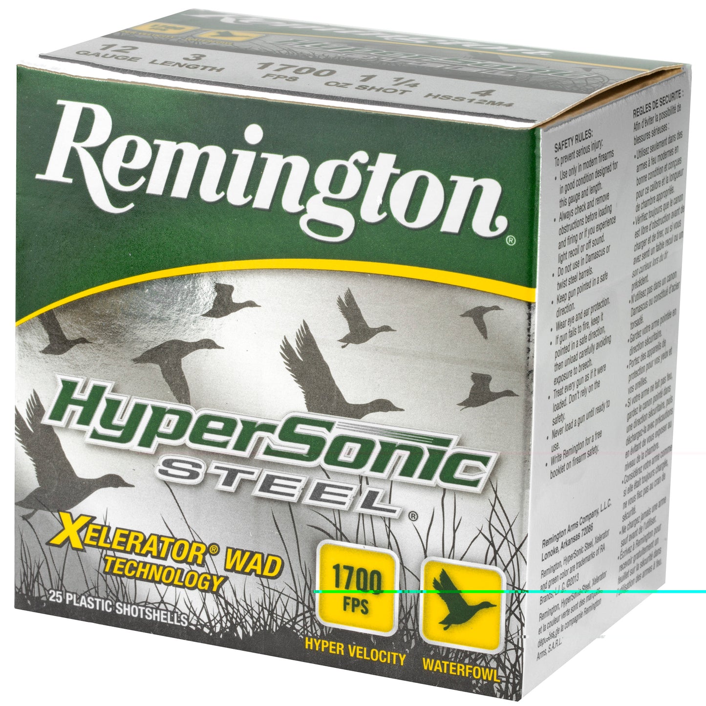 Remington Hypersonic Steel 12ga 3" #4  (25 Round Box)