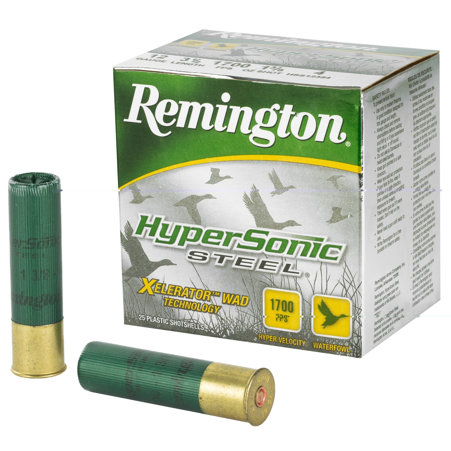 Remington, HyperSonic, 12 Gauge, 3.5", 1.375 oz., Steel, #4, Lead Free  (25 Round Box)