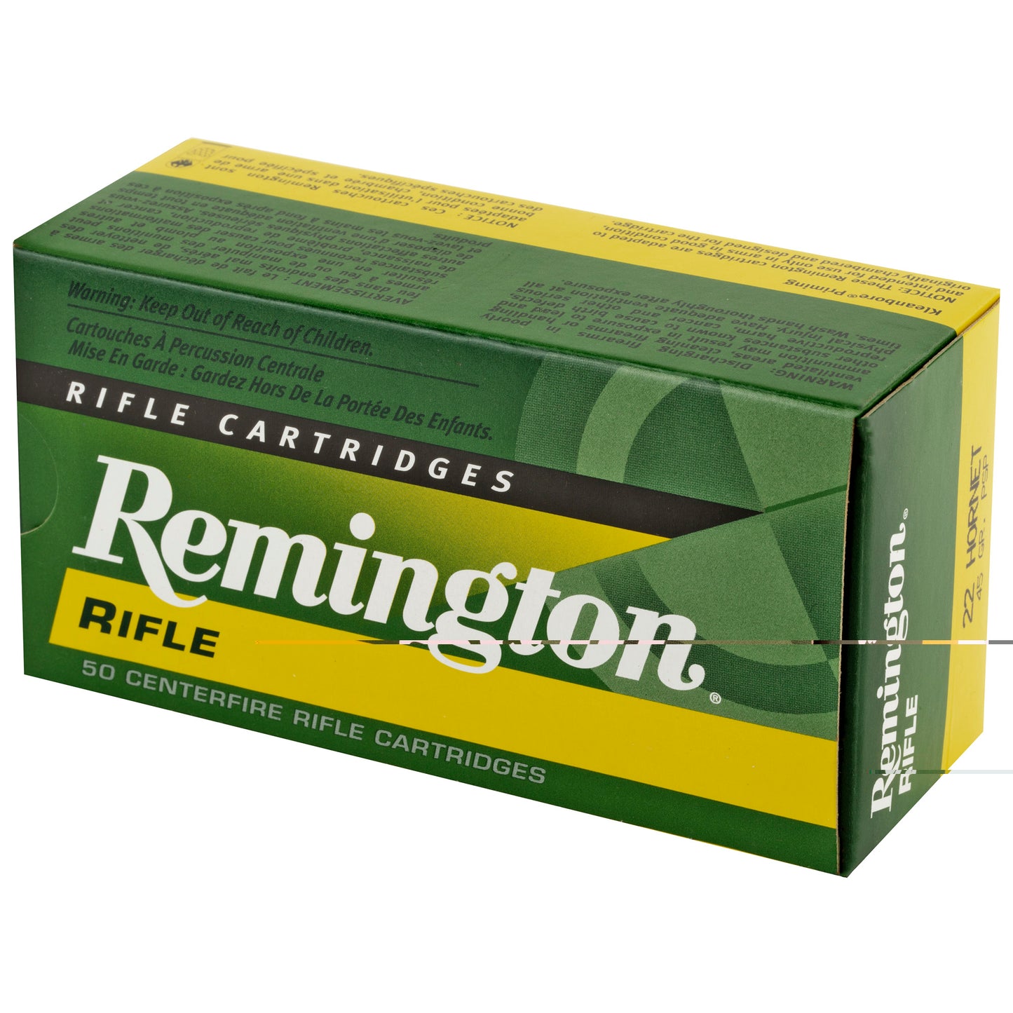 Remington, High Performance, 22 Hornet, 45 Grain, Pointed Soft Point  (50 Round Box)