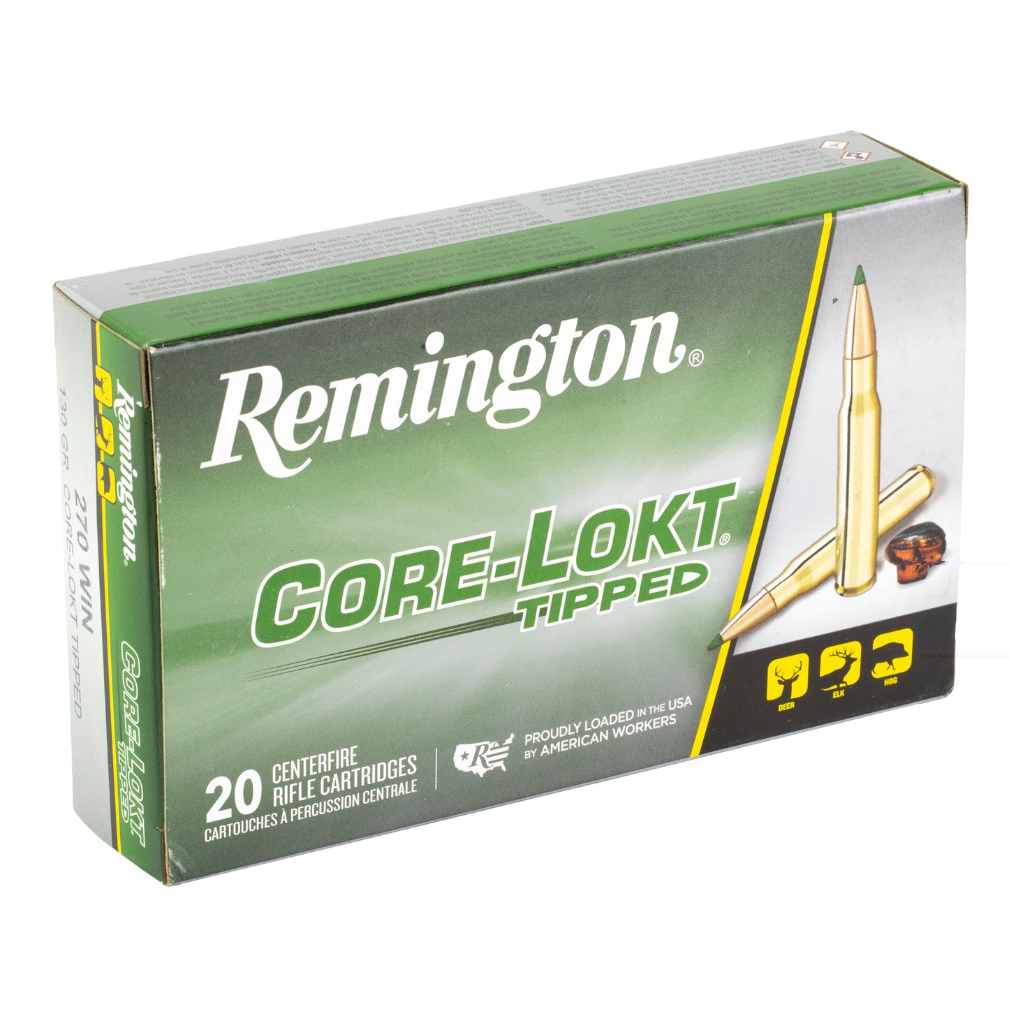 Remington, CORE-LOKT, TIPPED, 270 Winchester, 130 Grain, Polymer Tip  (20 Round Box)