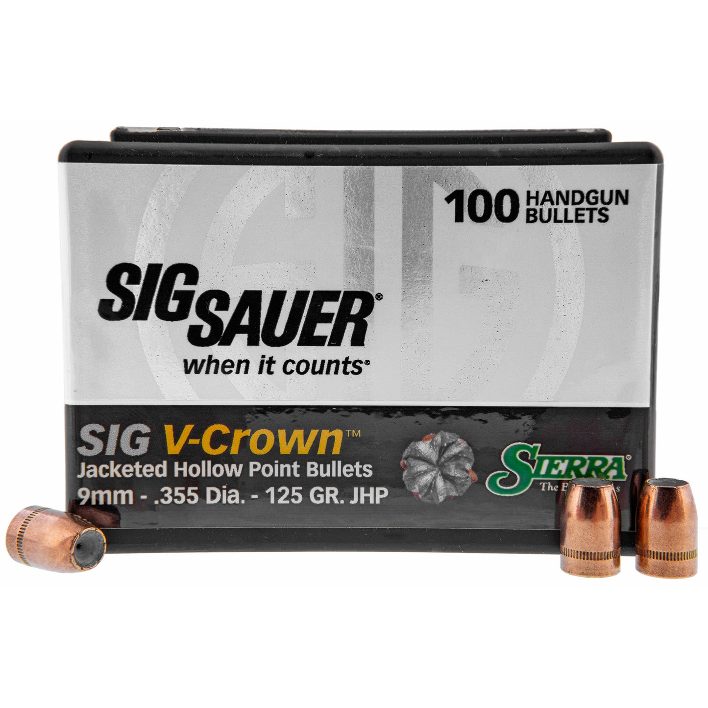 Sierra V-crown 9mm 125gr Jhp