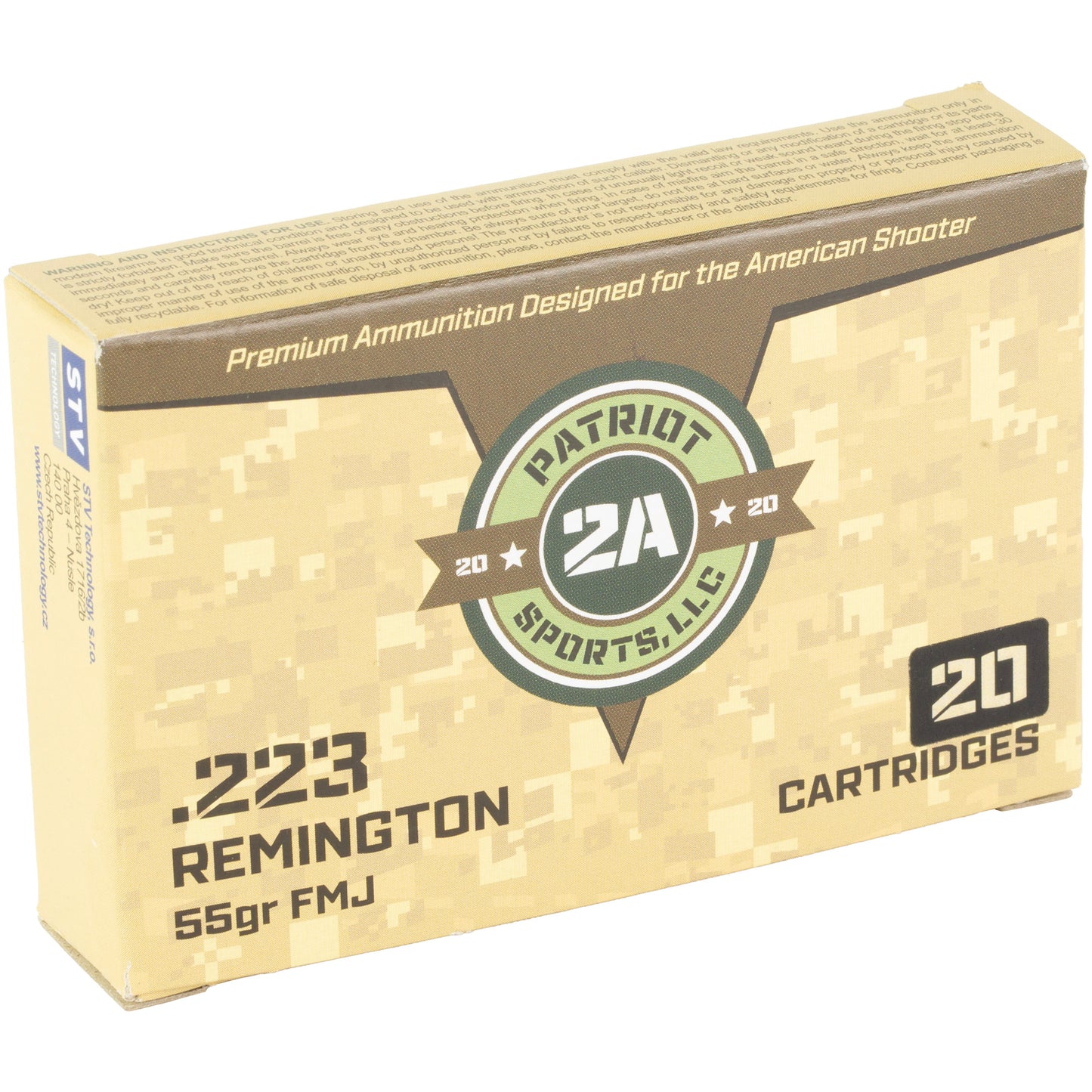 Patriot Sports 223 Remington 55Gr Full Metal Jacket (20 Round Box)