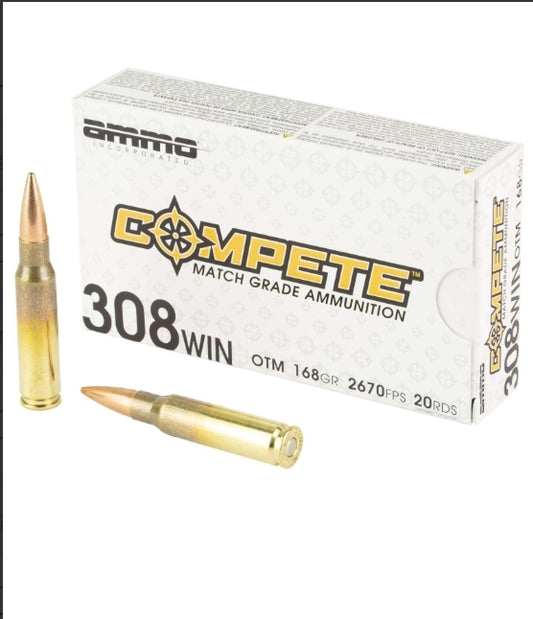 AMMO INC 308WIN 168GR OTM (20 Round Box)