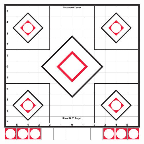 B/c Target Shoot-n-c 12" - White/black Sight-in 5 Targets