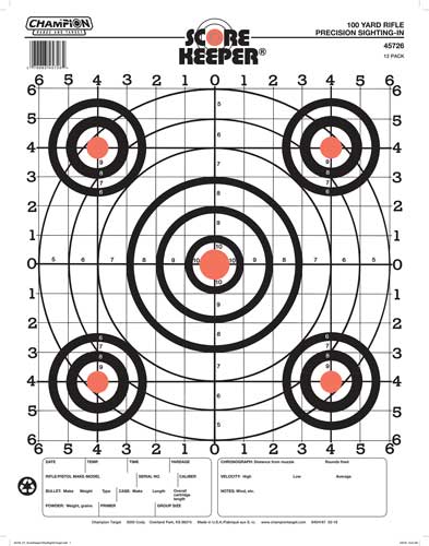 Champion Scorekeeper 100 Yd - Sight In Orange/black 12-pack