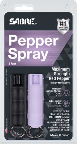 Sabre Pepper Spray Combo Pack - Hard Case Black/lavender