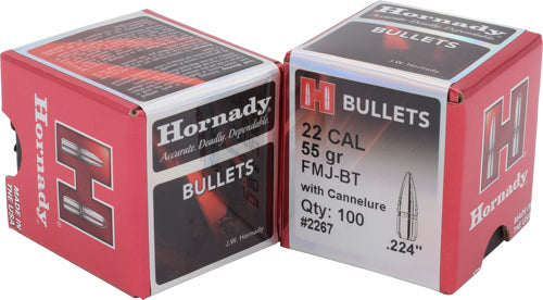 Hornady Bullets 22 Cal .224 - 55gr Fmj-bt 100ct 40bx/cs