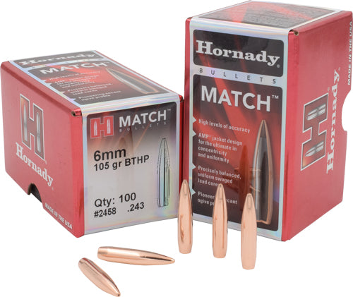 Hornady Bullets 6mm .243 - 105gr Bthp Match 100ct 25bx/cs