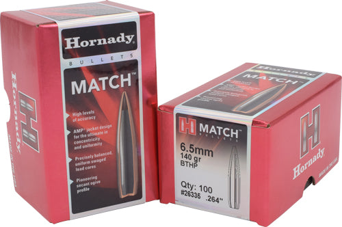 Hornady Bullets 6.5mm .264 - 140gr Bthp Match 100ct 15bx/cs