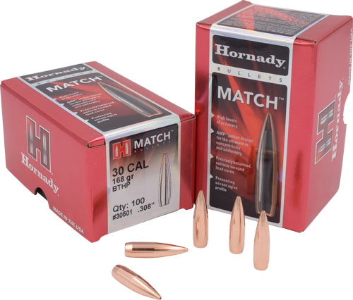 Hornady Bullets 30 Cal .308 - 168gr Jhp-bt 100ct 15bx/cs