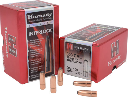 Hornady Bullets 303 Cal .312 - 174gr Rn 100ct 15bx/cs