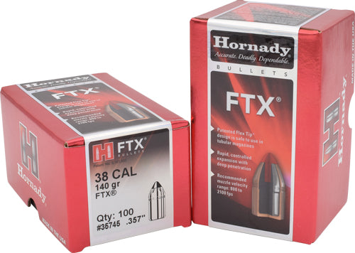 Hornady Bullets 38 Cal 357 - 140gr Ftx 100rd 15bx/cs