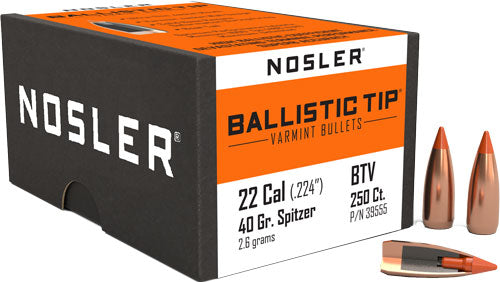 Nosler Bullets 22 Cal .224 - 40gr Ballistic Tip 250ct