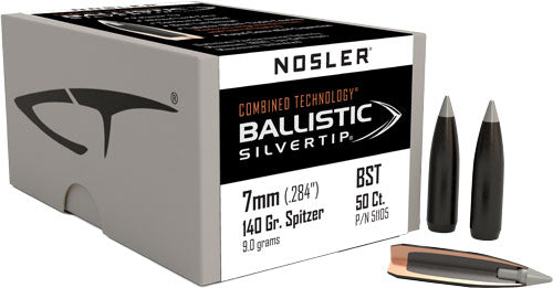 Nosler Bullets 7mm .284 - 140gr Ballistic Silver Tip 50c