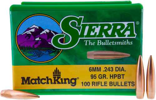 Sierra Bullets 6mm .243 - 95gr Hp-bt Match 100ct