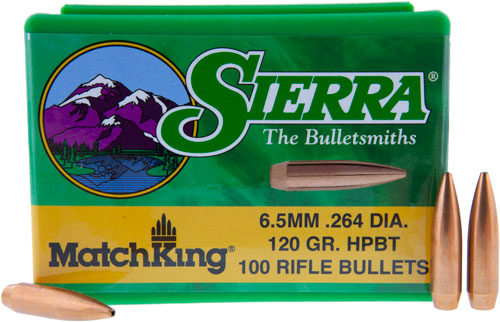 Sierra Bullets 6.5mm .264 - 120gr Hp-bt Match 100ct