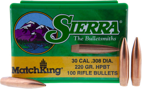 Sierra Bullets .30 Cal .308 - 220gr Hp-bt Match 100ct