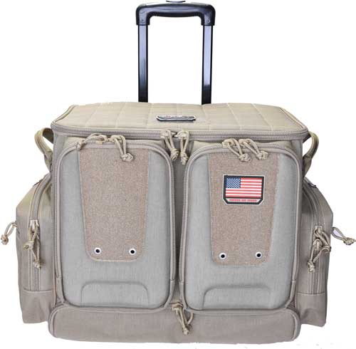 Gps Tactical Rolling Range Bag - Holds 10 Handguns Tan<