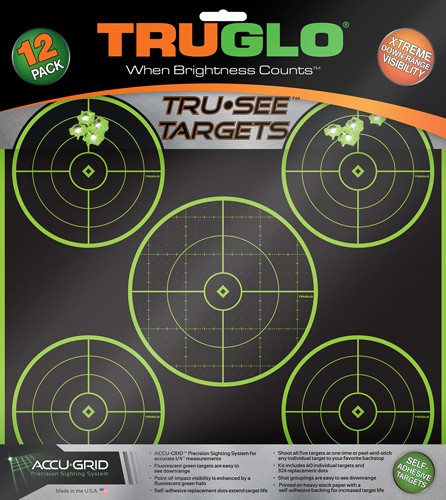 Truglo Tru-see Reactive Target - 5 Bull 12-pack