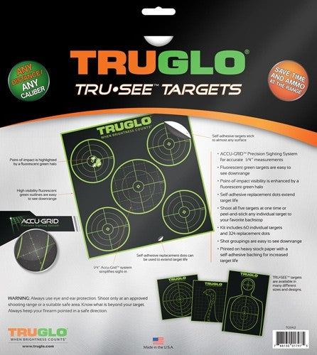 Truglo Tru-see Reactive Target - 5 Bull 12-pack