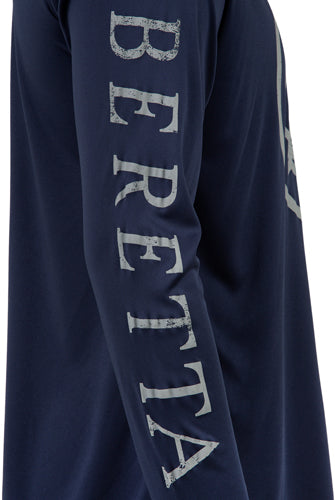 Beretta T-shirt Ls Vintage - Trident Large Navy Blue<