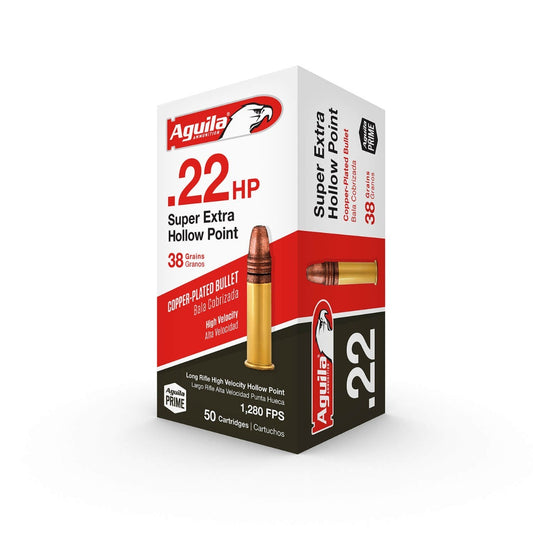 Aguila Ammunition .22 LR High Velocity Rifle Ammo - 38 Grain | Copper Plated Hollow Point |  (50 Round Box)