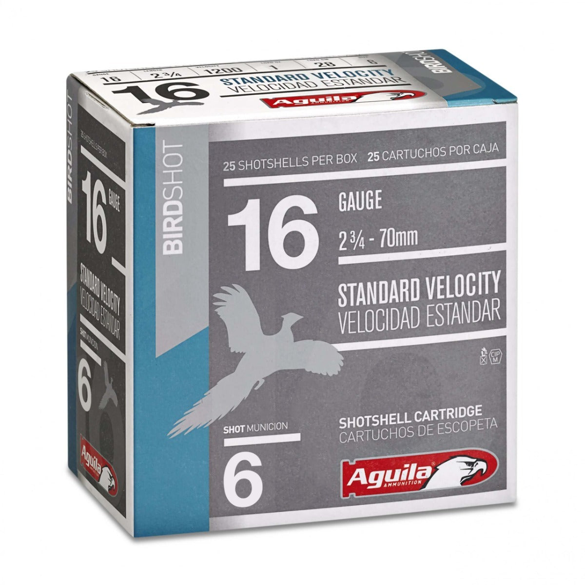 Aguila Ammunition 16ga Birdshot 2.75 inch Shotgun Shells - #6 Shot | 1oz | 1200 fps | (25 Round Box)