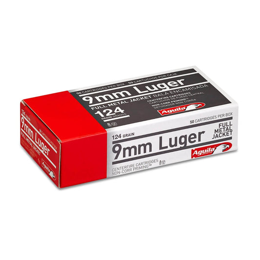 Aguila Ammunition 9mm Luger Handgun Ammo - 124 Grain | FMJ |  (50 Round Box)