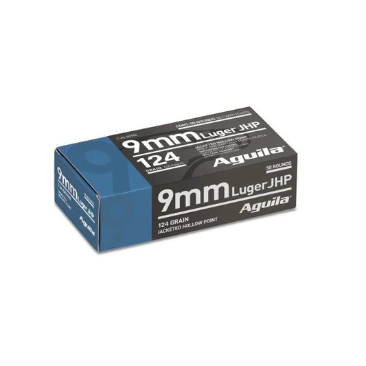 Aguila Ammunition 9mm Luger Handgun Ammo - 124 Grain | JHP |  (500 Round Case)