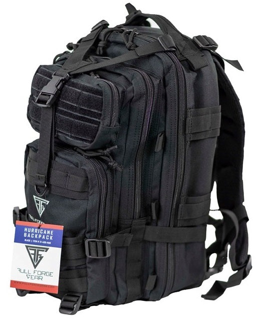 Full Forge Gear Hurricane Tactical Backpack - Black | 18"x11"x11"