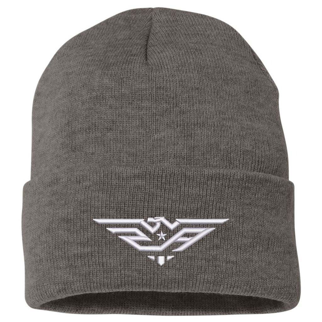 2AW Knit Beanie - Charcoal w/ White Logo