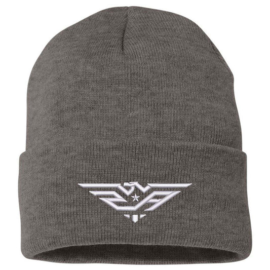 2AW Logo Knit Beanie-Charcoal