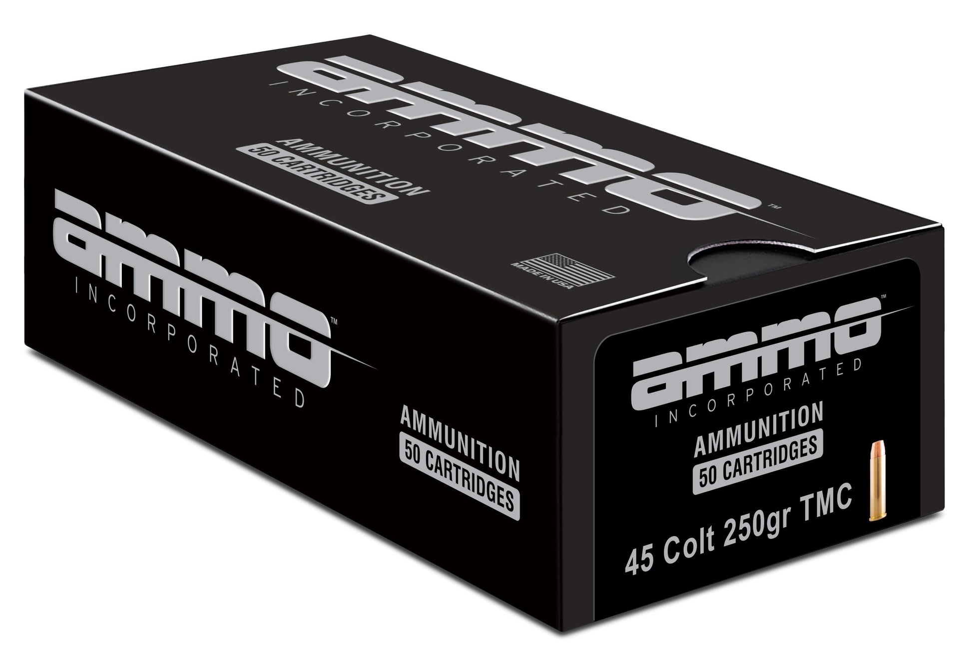 Ammo Inc Signature, .45 Long Colt, Handgun Ammo - 250 Grain | Total Metal Coating, TMC | 50 Rounds per Box