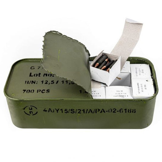 Century Arms Romanian Made 7.62x39 Rifle Ammo - 123gr Lead Core FMJ | Steel Case | 700rd Steel Tin