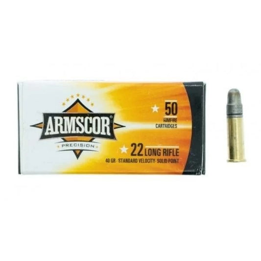 Armscor .22LR Rimfire Ammo - 40 Grain | Standard Velocity Soft Point, SVSP | (50 Round Box)