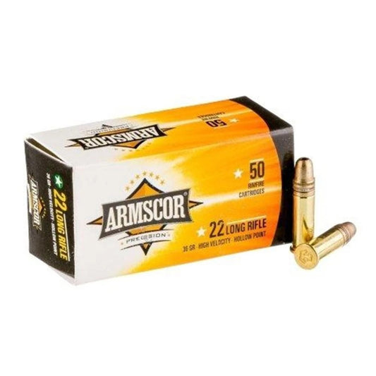 Armscor .22LR Rimfire Ammo - 36 Grain | High Velocity Hollow Point, HVHP | (50 Round Box)