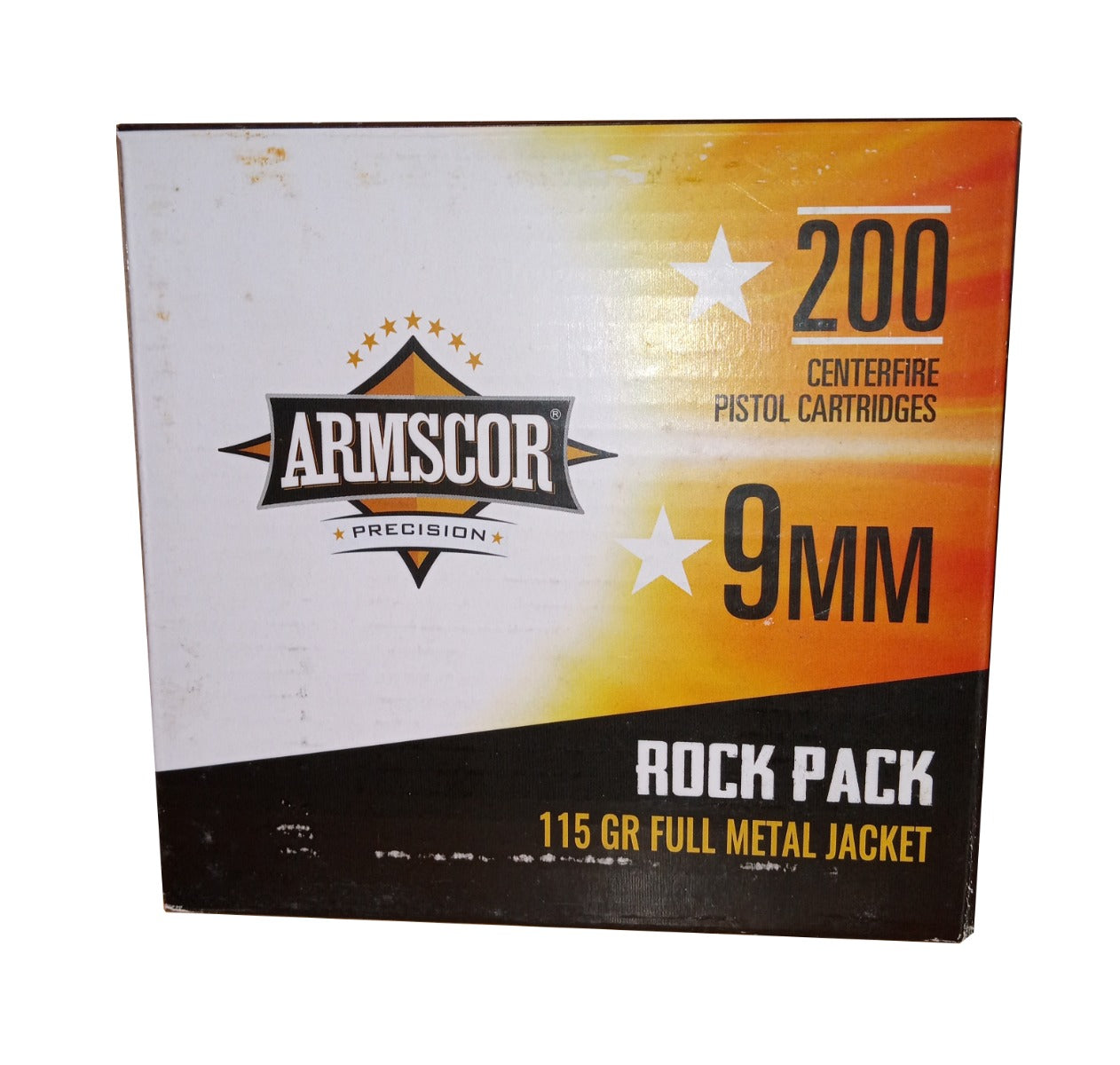 Armscor 9mm Pistol Ammo - 115 Grain | FMJ | Rock Pack |  (200 Round Box)