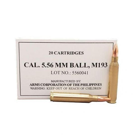 Armscor 5.56 NATO Rifle Ammo - 55 Grain | FMJ |  (20 Round Box)