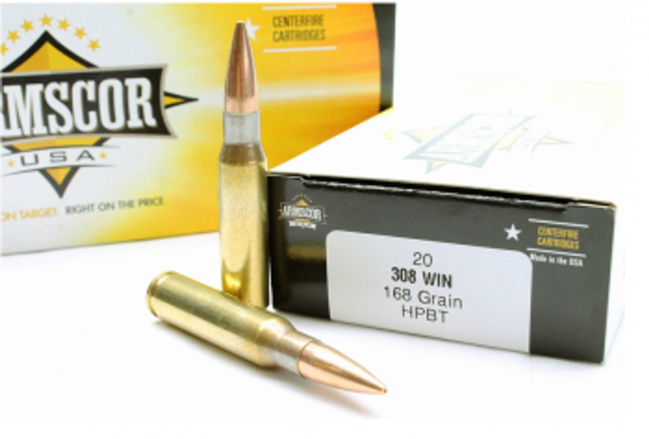 Armscor .308 Win. Rifle Ammo - 168 Grain |Hollow Point Boat Tail | 200rd Case (10 Boxes)