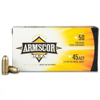 Armscor .45 ACP Pistol Ammo - 230 Grain | Full Metal Jacket | (50 Round Box)