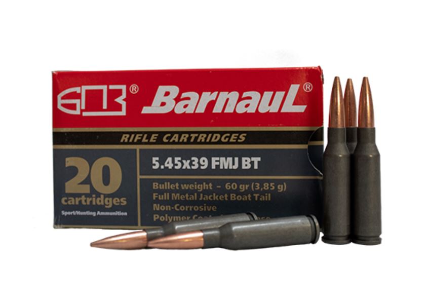 Barnaul 5.45x39 Rifle Ammo - 60 Grain | FMJ-BT | Steel Casing | (500 Round Case)