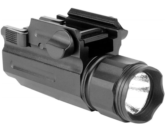 Aim Sports Full Frame 220 Lumen Compact Flashlight - Black | Quick Release Mount