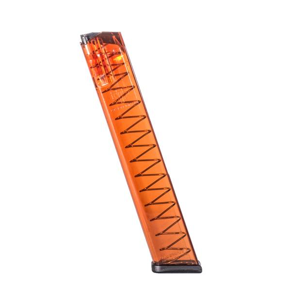 ETS 9MM MAGAZINE ORANGE | FITS GLOCK 17, 19, 26, 34 | 31RD | Length 200mm