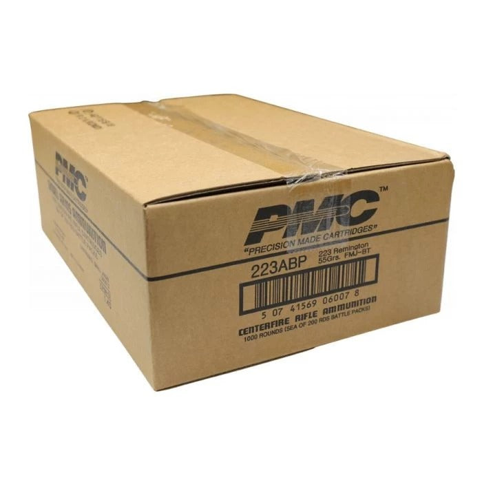 PMC Bronze Battle Pack .223 Remington Rifle Ammo - 55 Grain | FMJ-BT | 1000rd (5 Battle Pack) Case