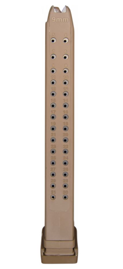 RWB 9mm Magazine - Tan | 33rd | Gen 2 | Fits Glock 17, 19, 26, 34