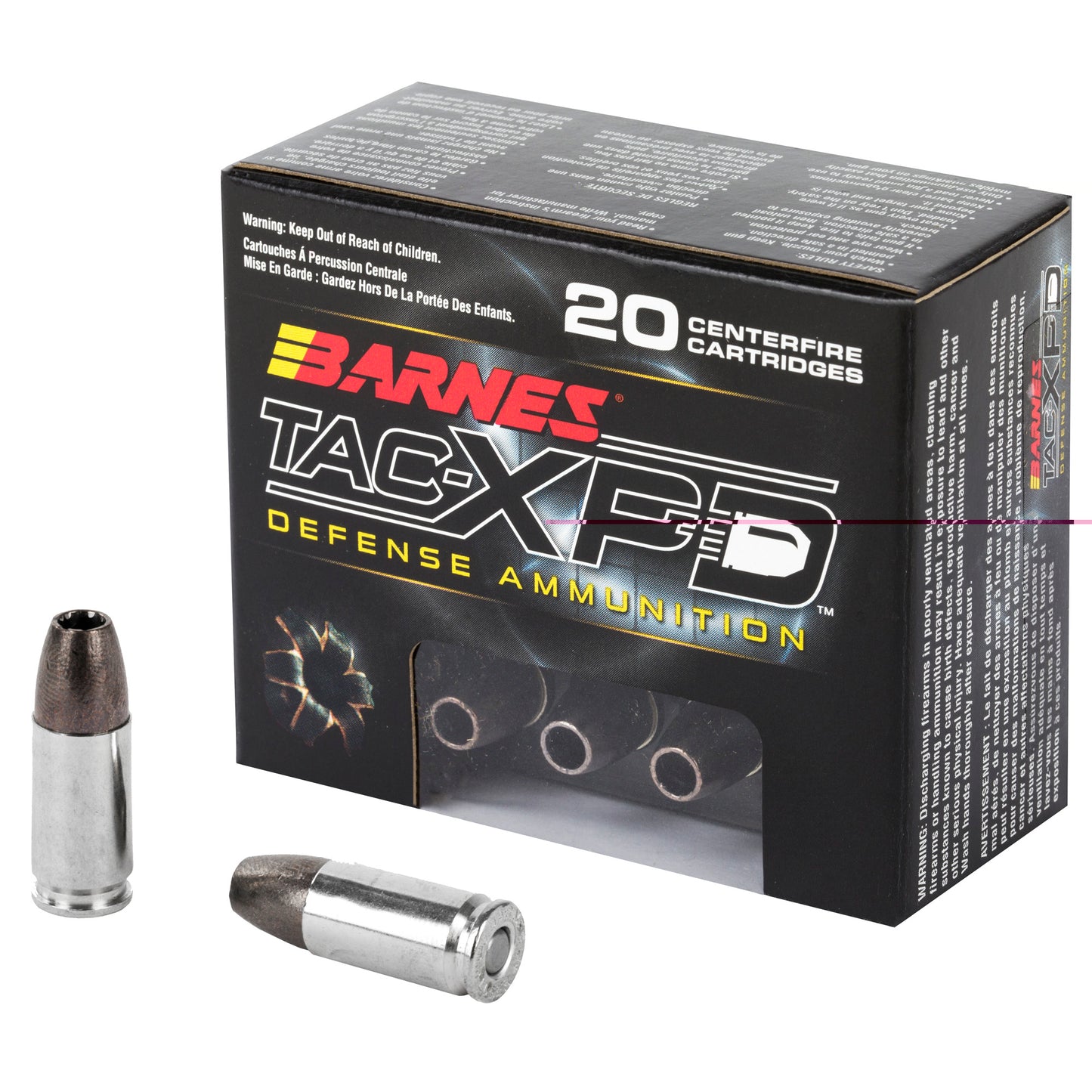 Barnes, TAC-XPD, 9MM+P, 115 Grain, TAC-XP | HP | Lead Free  (20 Round Box)