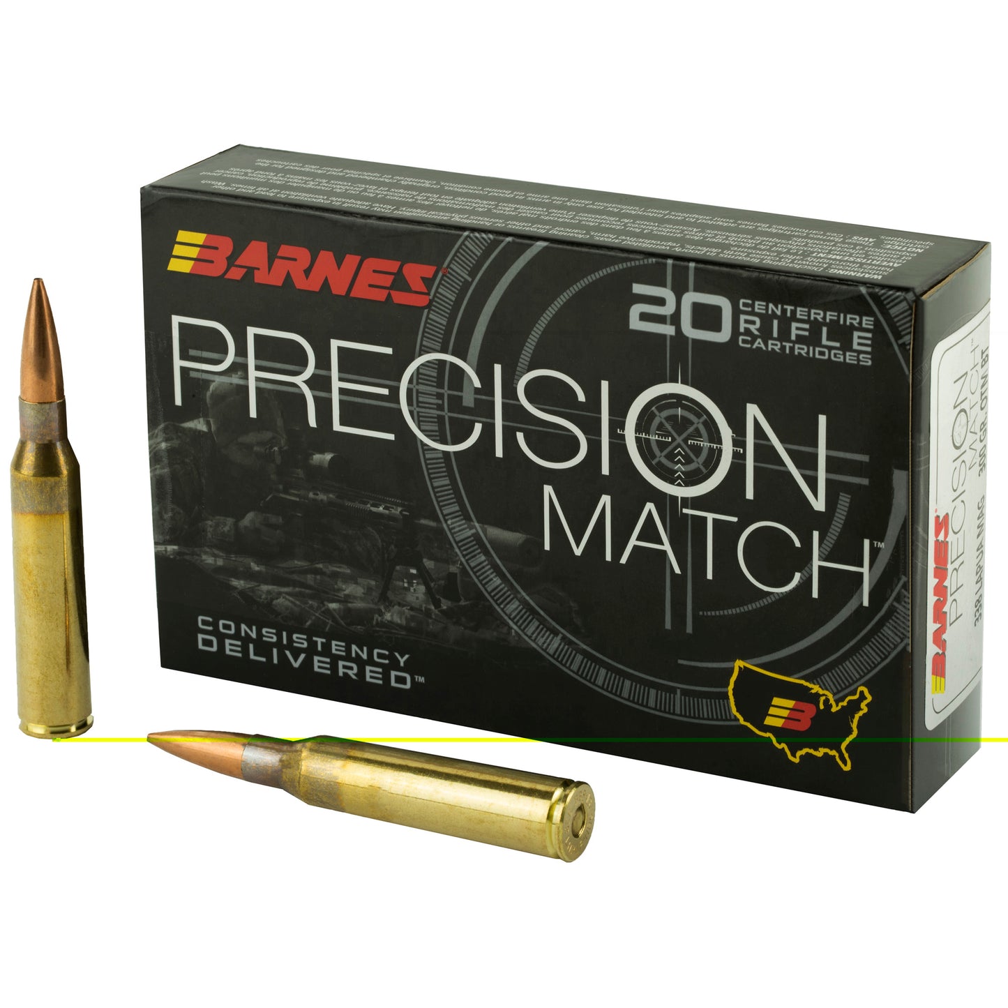 Barnes Precision Match 338 Lapua 300Gr (20 Round Box)