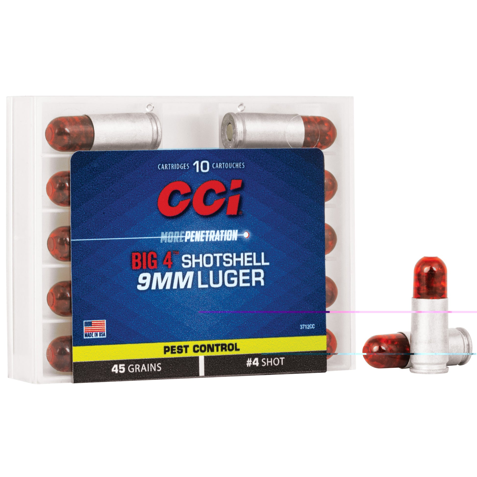 CCI 9mm #4 Shotshell Pest Control 45 Grain #4 Shot (10 Round Box)