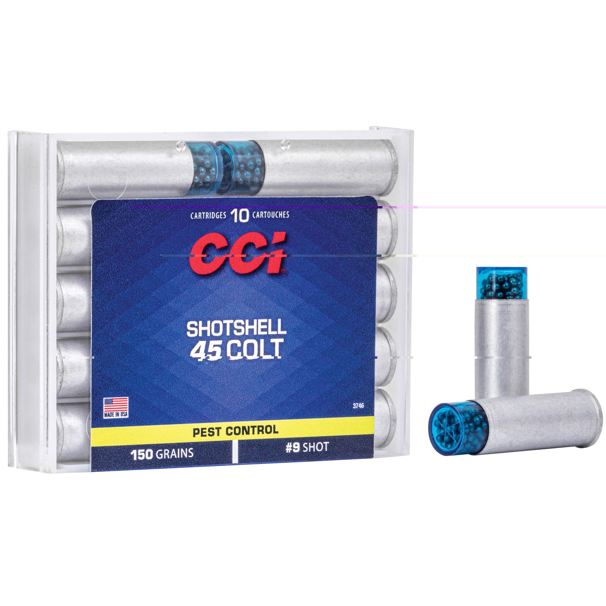 CCI, Shotshell, .45 Colt, Pest control, 150 Grain, #9 Shot, 10 Rounds per Box 