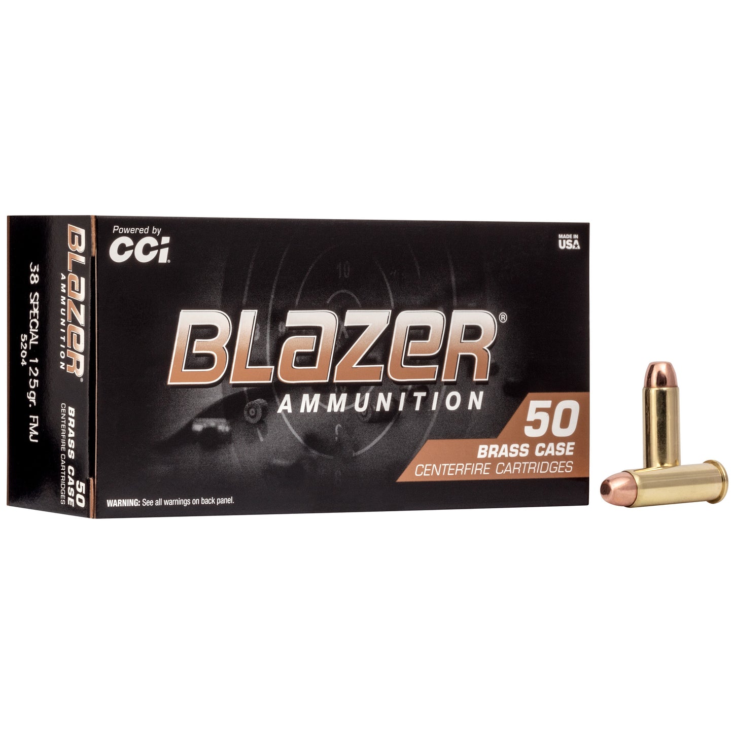 Blazer Ammunition, Blazer Brass, 38 Special, 125 Grain | FMJ |  (50 Round Box)